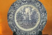 Liberty Blue " Independace Hall" Historical Colonial Scenes Plate