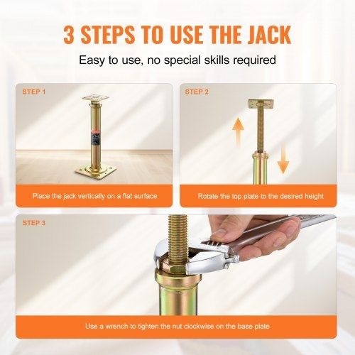 4PCS Adjustable Floor Jack Post House Floor Leveling Lift 29.5 cm-40.6 cm Height