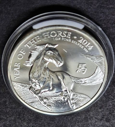 1 Oz Silver 2 Pounds Lunar Year Of The  Horse 2014 Coin