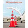 Safety Cones, 6 x 36" Traffic Cones, PVC Orange Construction Cones, Reflective Collars Traffic Cones with Weighted Base Used for Traffic Control, Driveway Road Parking and School Improvement Image 2
