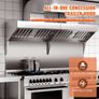 Commercial Exhaust Hood, 8FT Food Truck Hood Exhaust, 201 Stainless Steel Concession Trailer Hood with 4 Detachable U-shaped Grid Oil Filter Mesh Image 3