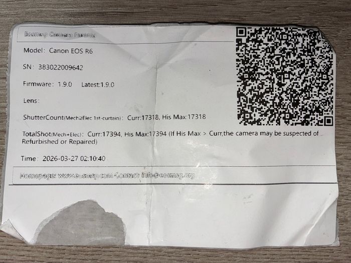 Canon EOS R6 Body, Mint Condition
