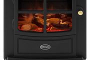 Brayford Optiflame Freestanding Electric Stove, Black Free Standing Wood Burner Style Fire with Logs, LED Flame Effect, 2kW Fan Heater, 1000/2000 Watt Heat Settings and Remote Control