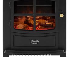 Brayford Optiflame Freestanding Electric Stove, Black Free Standing Wood Burner Style Fire with Logs, LED Flame Effect, 2kW Fan Heater, 1000/2000 Watt Heat Settings and Remote Control
