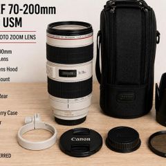 Canon EF 70-200mm f/2.8L IS USM Lens + Case, Hood, Collar & CPL Filter