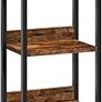 Bookshelf, 5-Tier Bookcase, Standing Book Shelf for Small Space, Storage Shelf Organizer, for Living Room, Bedroom, Study, Balcony, Rustic Brown and Black Image 6