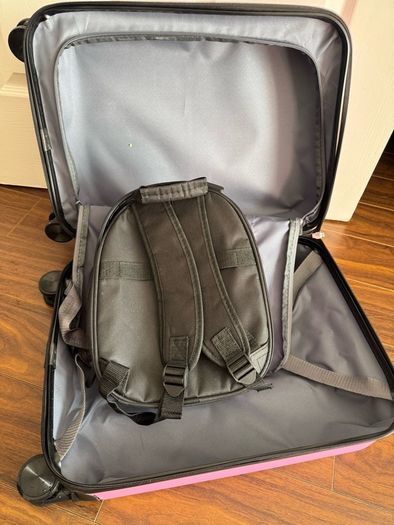 Weewooday Kids Luggage and Backpack 18" Suitcase with Spinner Wheel Hard Case Travel 13" Backpack Girl Suitcase Set for Kids Travel Supplies