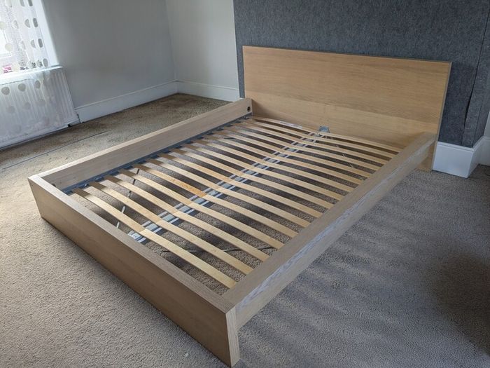IKEA MALM Bed Frame in white stained oak veneer