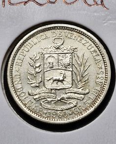 1960 Venezuela 1 Bolivar Excellent Silver coin