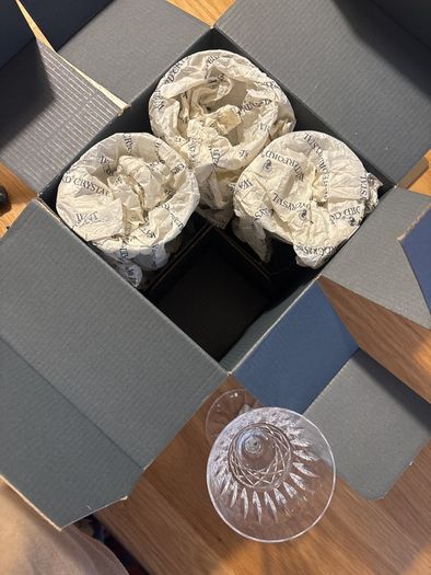 Waterford Crystal Mauve White Wine Glasses New in Box