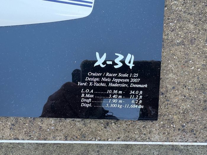 Vintage X-34 Yachts half model wall display c1980