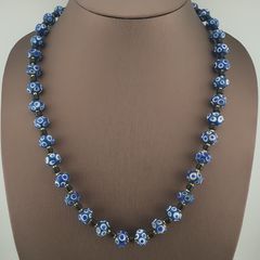 Antique Venetian Style Thousand Eyes Glass Beaded Necklace