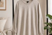 sweatshirt H&amp;M long beige sweatshirt with curved hemline medium