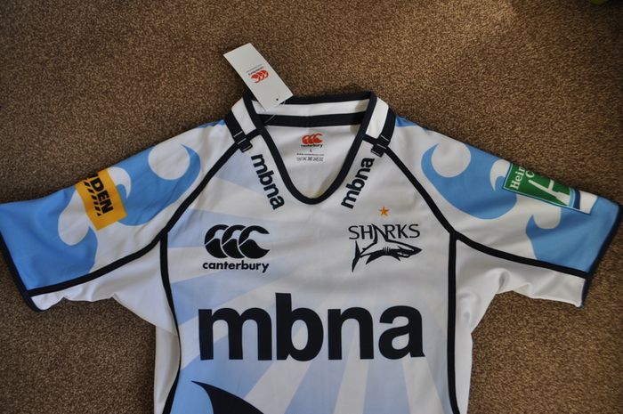 Sale Sharks Player Issue Rugby Jersey Shirt Rare Free Post