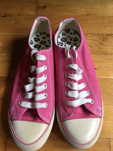 NEXT Baseball Sneakers 41 Two Pairs Canvas Plimsolls    -  with Bonus Funky Insoles