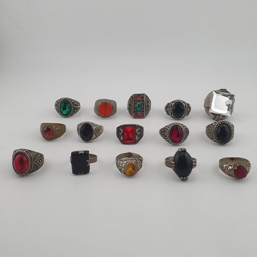 Antique Heritage Ring Collection 15 Rustic Brass Jewellery Pieces