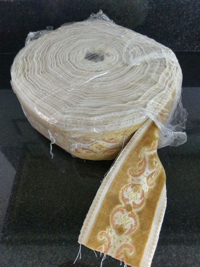 Velvet gold braid trim, new, 3.2" wide