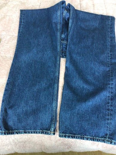 Massimo Dutti Ladies dark blue denim Straight wide Leg Jeans Eu 40 Uk 12 includes postage