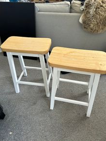 2 wooden stools