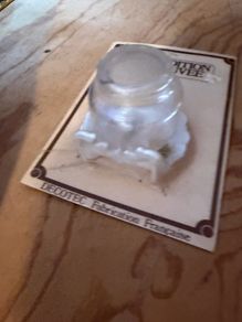NEW vintage white bathroom glass holder