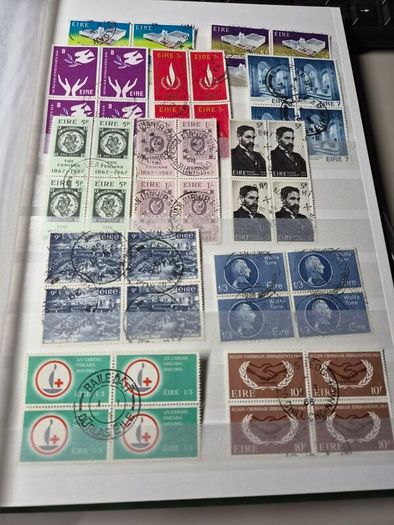 Vintage Irish Eire Stamp Collection Used Blocks
