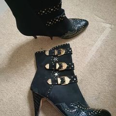 Black Buckle Ankle Boots UK size 5