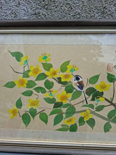Vintage East Asian Silk Hand painting