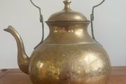 Large vintage brass kettle