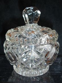 Sowerby Art Deco Glass Powder Bowl/Cover 1930's