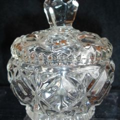 Sowerby Art Deco Glass Powder Bowl/Cover 1930's