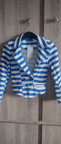 stripe crop padded blazer size xxs xs s m