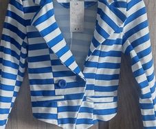 stripe crop padded blazer size xxs xs s m