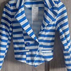 stripe crop padded blazer size xxs xs s m