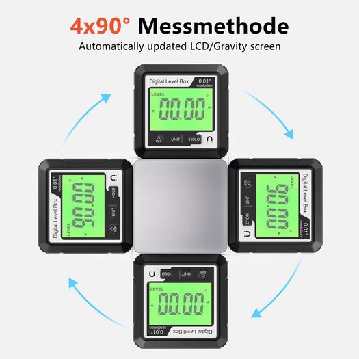 Digital Level Angle Gauge 360 LCD Electronic Protractor Mini Inclinometer Magnetic Base Bevel Protractor Tilt Measuring Tool
