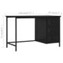 Desk with Drawers Industrial Black 120x55x75 cm Steel Image 3