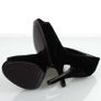New Gucci Elizabeth Black Velvet Heart Shaped Open Toe Heels Platform Image 5