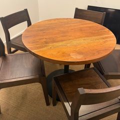 table and chairs hardwood five chairs one table