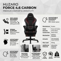 Huzaro Force 4.6 Carbon Gaming Chair with Footrest