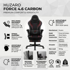 Huzaro Force 4.6 Carbon Gaming Chair with Footrest