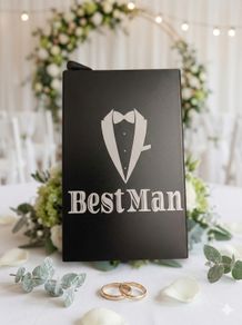 Best Man Laser Engraved Card Wallet
