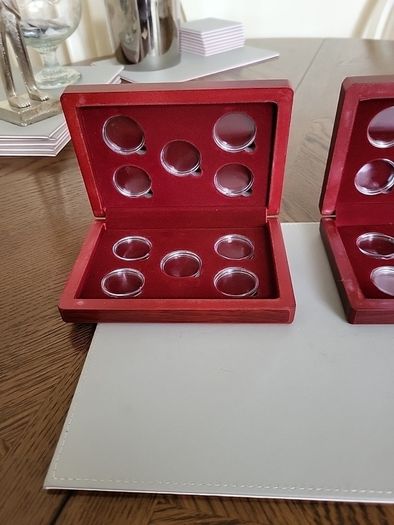 Coin collectors wooden boxes