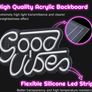 Good Vibes Neon Signs (13" X 7"), Cisteen Led Neon Light Signs with Acrylic Board, Goodvibes Neon Word Light Wall Decor Powered by USB for Bedroom, Makeup Room, Game Room,Bar,Wedding,Party (FREE POSTAGE) Image 5