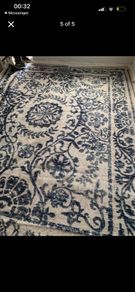 Large Blue & White Area Rug 200x290