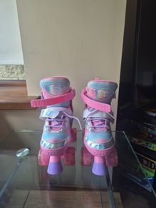Glitter Light Up Glow Roller Skates Adjustable Size 13-2 as new