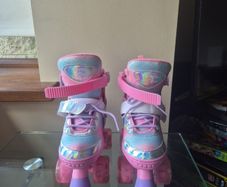 Glitter Light Up Glow Roller Skates Adjustable Size 13-2 as new