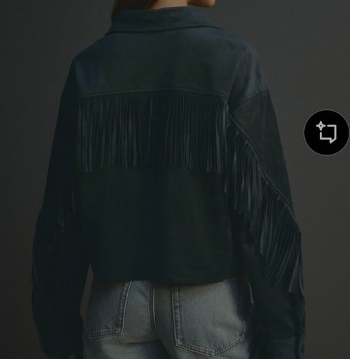 next suedette fringe jacket size 8 navy