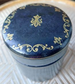 Antique Italian Tooled Leather Jewellery Storage Box