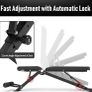 Adjustable Weight Bench Full Body Exercise Foldable Workout Training Bench with Automatic Locking for Upright Tilt and Flat Image 3