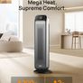 25 Inch Electric Heaters for Home, 70 Oscillating Fan Heater with Remote, 25dB Silent Ceramic Space Heater for Large Room, Low Energy, 3-Mode 3-Speed, Timer, Overheating&Tip-Over Protection Image 2