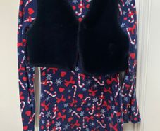 Christmas Dress & Fur Gilet: 8-9yrs